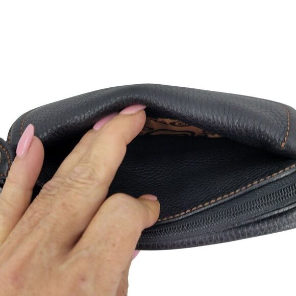 Brighton Black‎ Leather Crossbody Embroidered Multiple Pockets Strap - Picture 11 of 16